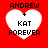 Red background with four white heart-shaped icons containing black text reading ANDREW + KAT FOREVER.