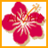 Pixelated red flower with orange stamen on white background, next to yellow with 'Summer Flowers' text