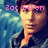 Pixelated image of a person with short dark hair wearing a dark jacket over a light shirt, set against a blue and green pixelated background with pink text reading 'Zac Efron' above the head.
