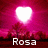 A pixelated image with a bright white heart shape centered against a gradient pink background, with the text "Rosa" in white block letters at the bottom.