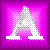 Pixelated icon with a gray and white triangular shape on a pink and purple gradient background.