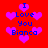 Red background with blue text reading "I Love You Bianca" surrounded by pink hearts, displayed in a of four identical