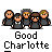 Animated contact sheet of pixel art icons featuring a group of four figures and multiple variations of "GC" monogram, all labeled with text beneath each frame.