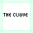25 pixelated text-based icons with light green borders, displaying variations of 'THE CLIQUE' and 'THE ONLY THING HARDER THAN GETTING IN IS STAYING IN' in black block letters on white backgrounds