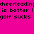 Pixelated text on bright pink background with white rectangular overlays on repeated phrases.