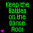 Green pixelated text 'Keep the Baddes on the Dance Aoor' repeated across black background with pink star symbols, some frames showing additional stars.