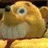 Animated cartoon character with large blue eye, brown fur, and white chest in four- sequence showing head movement