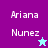 Pixelated text 'Ariana Nunez' appears on two colored backgrounds with a star symbol changing color between frames.