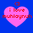 Four pink heart-shaped icons with red text 'i love muhlaynuh' and a small red '<3' symbol above each, set against a solid blue background.