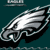 A split-screen image shows a silver eagle logo on the left and a football player in white uniform with number 5 on the right.