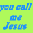 Blue text on bright green background reads 'you call me Jesus Hugger I call it Freak and Bible Christian' in pixelated font.