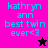 Pixelated text reads 'kathryn ann best twin ever<3' with a black star on pink background and a pink star on black background.