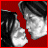 Pixelated black-and-white image of two people kissing on red background, next to text "Demolition Lovers" in white and red pixel font.