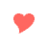 Four heart-shaped icons in red and orange hues on white background with partial gray overlay.