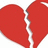 A pixelated red broken heart icon with white crack lines on a black background, accompanied by text reading "i don't want it back in pieces".