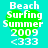 Four identical pixelated icons arranged in a , each featuring green heart-shaped text overlay on cyan background with 'Beach Surfing Summer 2009 <333' text