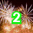 Animated sequence showing fireworks with large numerals changing from 2 to 0 to 0, then 9, and finally forming '2009' in red.