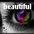 three grayscale eye close-ups with colorful irises, each overlaid with a single word in white text