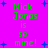 A static image with a bright pink background displays green text reading "Nick Jonas is so mine!" in two identical vertical , surrounded by small blue plus signs