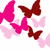 Pixelated butterflies in pink and brown hues with text reading "You give me butterflies" on a white background.
