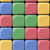 A grid of colored squares arranged in four rows and four columns, each square bordered by black lines, with colors including blue, green, red, and yellow.