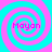 Four identical spiral patterns in cyan and magenta with the text 'Mayan' overlaid on each, arranged in a against a solid background