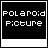Pixelated black-and-white image of a Polaroid-style frame with text and distorted visual effects across multiple