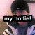 A person wearing a black cap and striped jacket appears in four with text overlay changing from 'my hollie!' to smiling expression