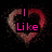 Six heart-shaped icons with pink text on black backgrounds, each containing distinct phrases.