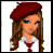 A pixelated cartoon character with long brown hair and a red beret appears in the top-left frame of a blue striped contact sheet, accompanied by text reading "My skool jessy mate is a jerk" across multiple frames.