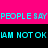 Pixelated cyan text on split pink and black background reads "PEOPLE SAY I AM NOT OK" with visible pixelation in letters.