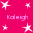A static image with a bright pink background featuring multiple white star shapes and repeated text "Kaleigh" in light pink font.