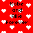 Red background with white pixelated hearts and repeated black text reading "Kobe and Allie Forever" in a pattern