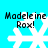 Four identical pixelated snowflakes with text 'Modeleine Rox!' on a cyan background, arranged in a