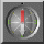 A circular icon with a gray background and red-and-white elements rotating clockwise in four distinct positions.