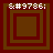 Four square display nested square patterns with varying border thicknesses and central square sizes, each containing identical text at the top