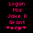 Pixelated pink text on black background with four names and three symbols, showing animation change in the central symbol.