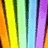 A vibrant animated icon featuring vertical stripes of yellow, green, blue, purple, and orange that shift in position across frames.