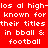 Four identical pixelated text in red, purple, blue, and purple arranged in a with white sans-serif text reading 'los al high- known for their titles in bball & football'
