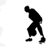 A 7-frame animated contact sheet showing a black silhouette of a person dribbling a soccer ball in various poses across sampled frames.