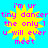 A bright cyan background features four identical yellow starburst shapes with pink text reading "i'm ur tiny dancer the only 1 u will ever meet" arranged in a two-by-two