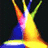 A red background with green text reading 'Be The Spotlight' and a colorful abstract shape on the left.