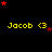 Yellow text 'Jacob <3' repeated across black background with red and dark red stars scattered throughout.