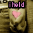 Animated sequence showing hands holding a pink heart with text overlays reading 'i held', 'it felt', 'your hand movin! <3', and 'like a' in purple pixelated font.