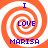 Four identical orange and white spiral patterns with blue text reading 'I LOVE MARISA' arranged in a