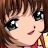 A pixelated anime-style character face with brown hair and green eyes on the left, next to a black background with white text "Anime IM" and stylized signature "c0m" on the right.