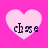 Four pink heart-shaped icons on a bright pink background, each containing the text 'chase' with a blinking cursor.