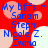 Red background with light pink and white circular shapes, blue text listing names 'My bffs r Sonam Steph Nicole Z. Ivana' in two