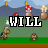 Pixel art scene from Super Mario Bros. featuring Mario, Goombas, mushrooms, and text overlays in two horizontal