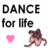 Pixelated static image featuring bold text, a pink heart symbol, and a cartoonish animal figure on white background.